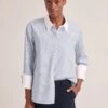 Seymour Organic Cotton Shirt - Blue White Stripe -Cheap Closet Curation Store 1RSHT S74 SEYMOUR BLUEWHITESTRIPE LS 1165