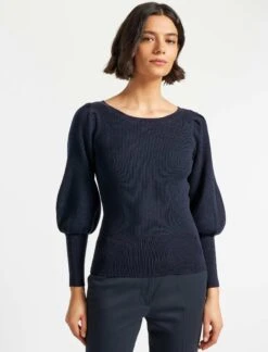 Eva Wool Boat Neck Jumper - Navy -Cheap Closet Curation Store AU21 K29 EVA NAVY LS 6654