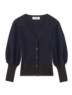 Eva Wool Cardigan - Charcoal Mid Blue Stripe -Cheap Closet Curation Store AU21 K40 EVA CHARCOAL MIDBLUESTRIPE CO