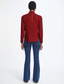 Riley Funnel Neck Blouse - Rust -Cheap Closet Curation Store AU22 B6 RILEY RUST LS 1545