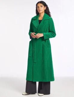 Roxanne Corduroy Coat - Emerald Green