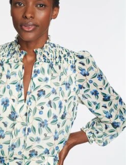 Zoe Maxi Dress - Cream Blue Deco Floral Print -Cheap Closet Curation Store AU23 D445 ZOE CREAMDECOFLORALPRINT 1642