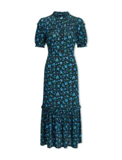 Hermione Maxi Dress - Black Blue Deco Floral Print 9 Hermione Maxi Dress - Black Blue Deco Floral Print -Cheap Closet Curation Store AU23 D513 HERMIONE BLACKBLUEDECOFLORALPRINT CO