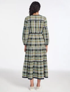 Katie Organic Cotton Seersucker Maxi Dress - Navy Yellow -Cheap Closet Curation Store AU23 D556 KATIE NAVYYELLOW LS 487