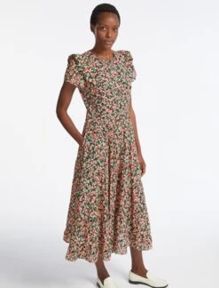 Sawyer Cotton Maxi Dress - Pink Blossom Print -Cheap Closet Curation Store AU23 D557 SAWYER PINKBLOSSOMPRINT LS 3616