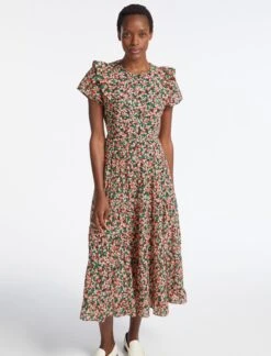 Sawyer Cotton Maxi Dress - Pink Blossom Print -Cheap Closet Curation Store AU23 D557 SAWYER PINKBLOSSOMPRINT LS 3624