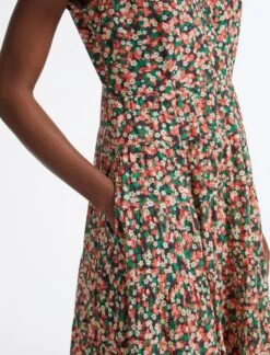 Sawyer Cotton Maxi Dress - Pink Blossom Print -Cheap Closet Curation Store AU23 D557 SAWYER PINKBLOSSOMPRINT LS 3638