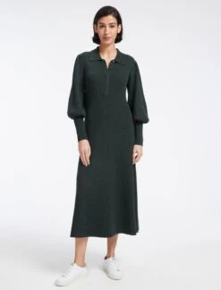 Eva Merino Wool Collared Knit Maxi Dress - Dark Green 15 Eva Merino Wool Collared Knit Maxi Dress - Dark Green -Cheap Closet Curation Store AU23 D558 EVA DARKGREEN LS 12812