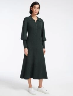 Eva Merino Wool Collared Knit Maxi Dress - Dark Green 16 Eva Merino Wool Collared Knit Maxi Dress - Dark Green -Cheap Closet Curation Store AU23 D558 EVA DARKGREEN LS 12819
