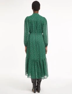 Francesca Midi Dress - Green Rainbow Geo Print -Cheap Closet Curation Store AU23 D560 FRANCESCA GREEN RAINBOW PRINT LS LS 1139