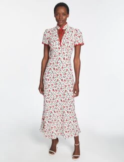 Jacquetta Maxi Dress - White Pink Deco Floral Print -Cheap Closet Curation Store AU23 D573 JACQUETTA WHITEDECOFLORALPRINT 1553