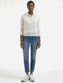 Josie Cashmere Collared Jumper - Cream -Cheap Closet Curation Store AU23 K142 JOSIE CREAM LS 541