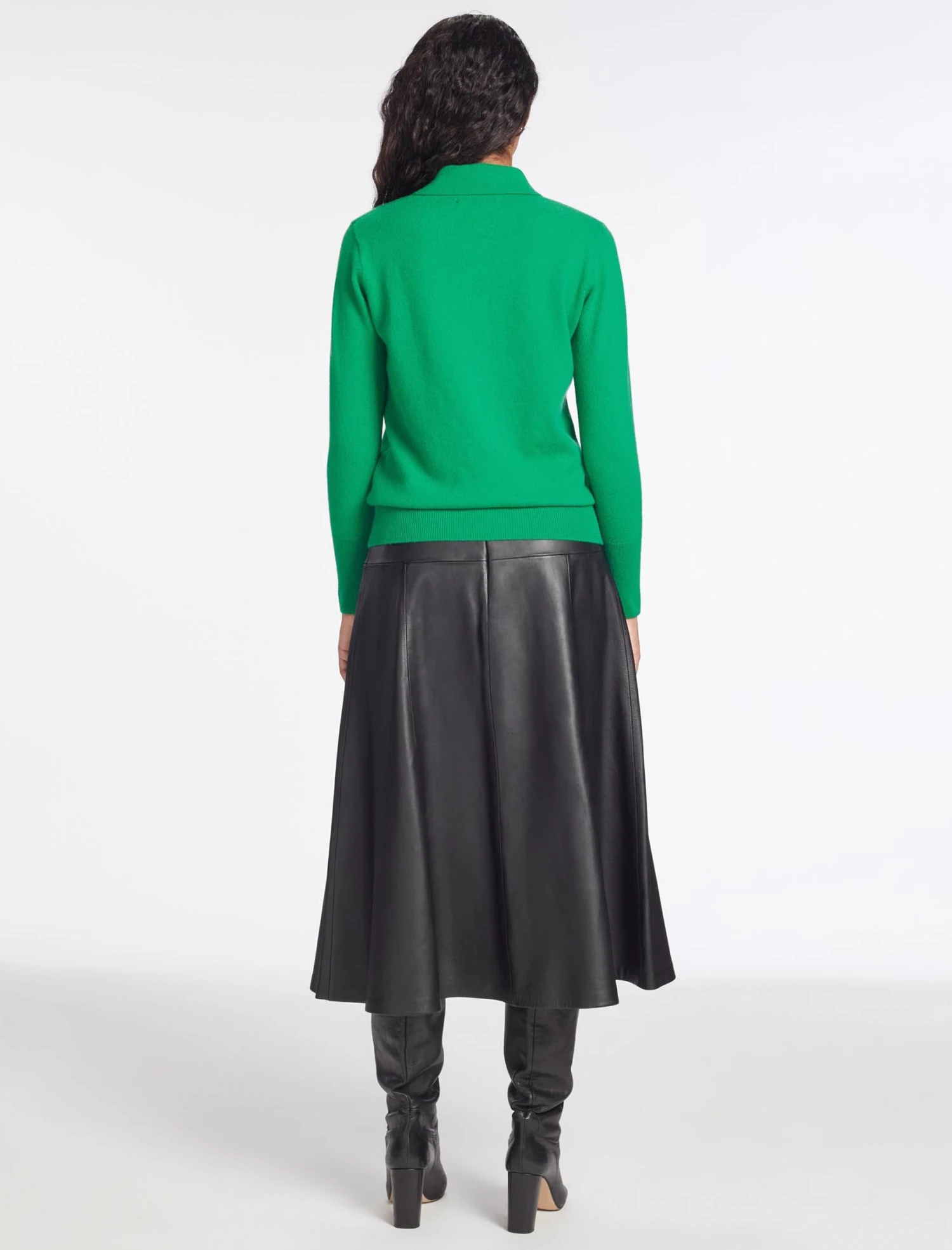 Josie Cashmere Collared Jumper - Emerald Green 9 Josie Cashmere Collared Jumper - Emerald Green - Image 7