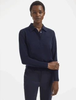 Josie Cashmere Collared Jumper - Navy -Cheap Closet Curation Store AU23 K142 JOSIE NAVY LS 608