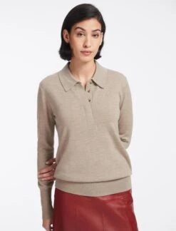 Josie Wool Collared Jumper - Taupe -Cheap Closet Curation Store AU23 K24 JOSIE TAUPE LS 12568