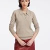 Josie Wool Collared Jumper - Taupe -Cheap Closet Curation Store AU23 K24 JOSIE TAUPE LS 12600