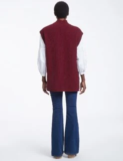 Janice Wool Funnel Neck Sleeveless Jumper - Dark Red -Cheap Closet Curation Store AU23 K25 JANICE DARKRED LS0302