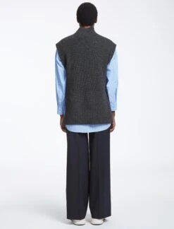 Janice Wool Funnel Neck Sleeveless Jumper - Dark Grey -Cheap Closet Curation Store AU23 K25 JANICE GREYMELANGE LS0054