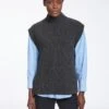 Janice Wool Funnel Neck Sleeveless Jumper - Dark Grey -Cheap Closet Curation Store AU23 K25 JANICE GREYMELANGE LS0055