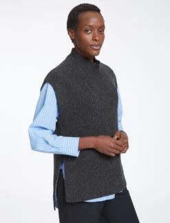 Janice Wool Funnel Neck Sleeveless Jumper - Dark Grey -Cheap Closet Curation Store AU23 K25 JANICE GREYMELANGE LS0064 192ca85d 035d 4899 ba9d ee42817644d9