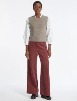 Janie Wool Round Neck Sleeveless Jumper - Taupe -Cheap Closet Curation Store AU23 K57 JANIE TAUPE LS 3978