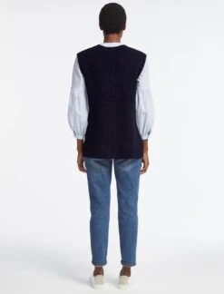Janice Wool V Neck Sleeveless Jumper - Navy -Cheap Closet Curation Store AU23 K58 JANICE NAVY LS 4415