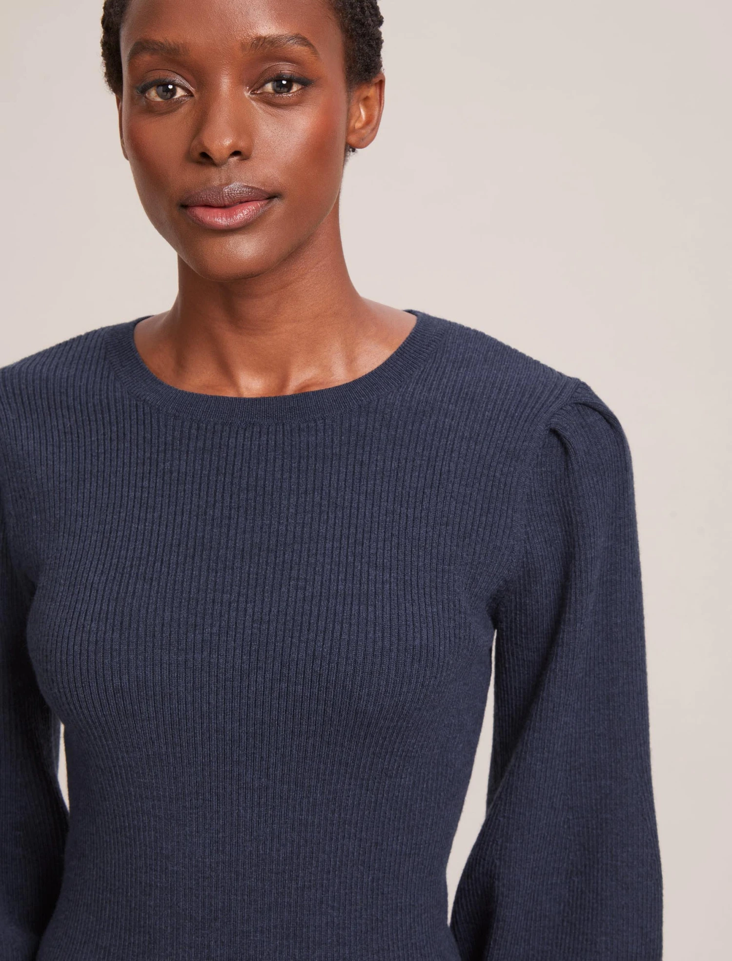 Eva Wool Crew Neck Jumper - Denim Blue 5 Eva Wool Crew Neck Jumper - Denim Blue - Image 3