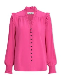 Stella Silk Shirt - Hot Pink -Cheap Closet Curation Store AU23 S46 STELLA HOTPINK CO ALT