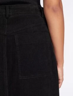 Shona Corduroy A Line Midi Skirt - Black -Cheap Closet Curation Store AU23 SK165 SHONA BLACK LS 315