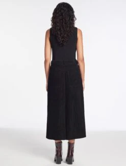 Shona Corduroy A Line Midi Skirt - Black -Cheap Closet Curation Store AU23 SK165 SHONA BLACK LS 331