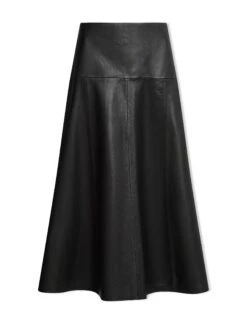Sierra Leather A Line Maxi Skirt - Black -Cheap Closet Curation Store AU23 SK166 SIERRA BLACK CO