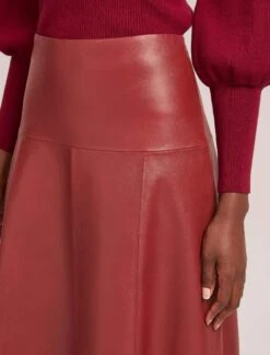 Sierra Leather A Line Maxi Skirt - Red -Cheap Closet Curation Store AU23 SK166 SIERRA RED LS 40804