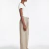 Tamara Cotton Twill Wide Leg Trouser - Beige -Cheap Closet Curation Store AU23 TR579 TAMARA BEIGE 1824