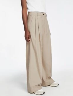 Tamara Cotton Twill Wide Leg Trouser - Beige -Cheap Closet Curation Store AU23 TR579 TAMARA BEIGE 1849