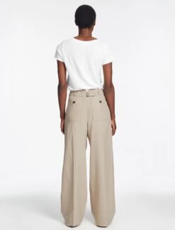 Tamara Cotton Twill Wide Leg Trouser - Beige -Cheap Closet Curation Store AU23 TR579 TAMARA BEIGE 1854