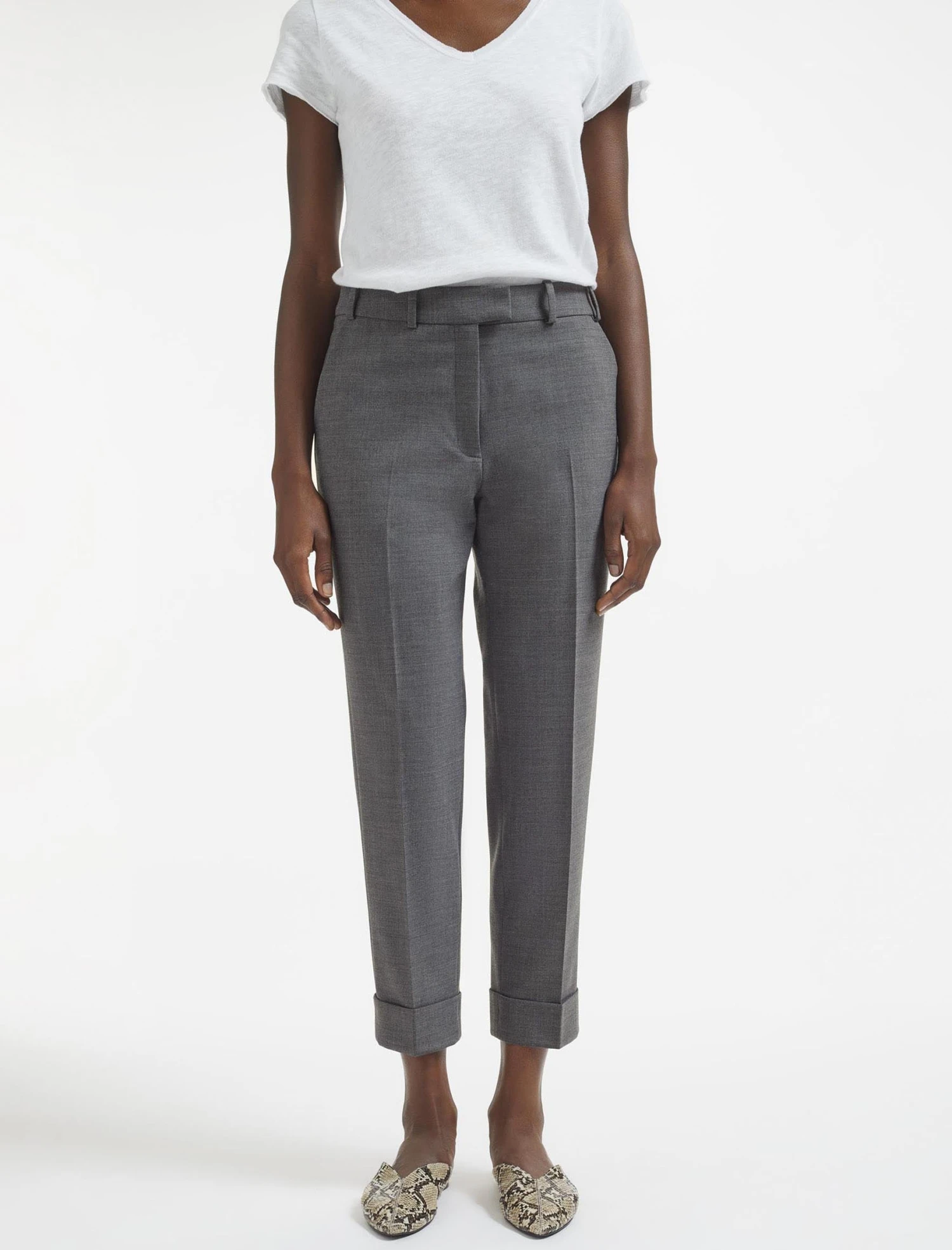 Clement New Wool Turn Up Trouser - Mid Grey 4 Clement New Wool Turn Up Trouser - Mid Grey - Image 2