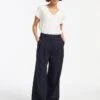 Tamara Cotton Twill Wide Leg Trouser - Navy -Cheap Closet Curation Store AU23 TR79 TAMARA NAVY LS 14551