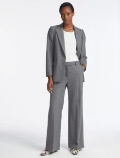 Terence Stretch Wool Wide Leg Trouser - Mid Grey -Cheap Closet Curation Store AU23 TR84 TERENCE GREYMELANGE LS 3854