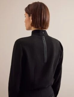 Riley Funnel Neck Blouse - Black -Cheap Closet Curation Store AU24 B6 RILEY BLACK LS 24143