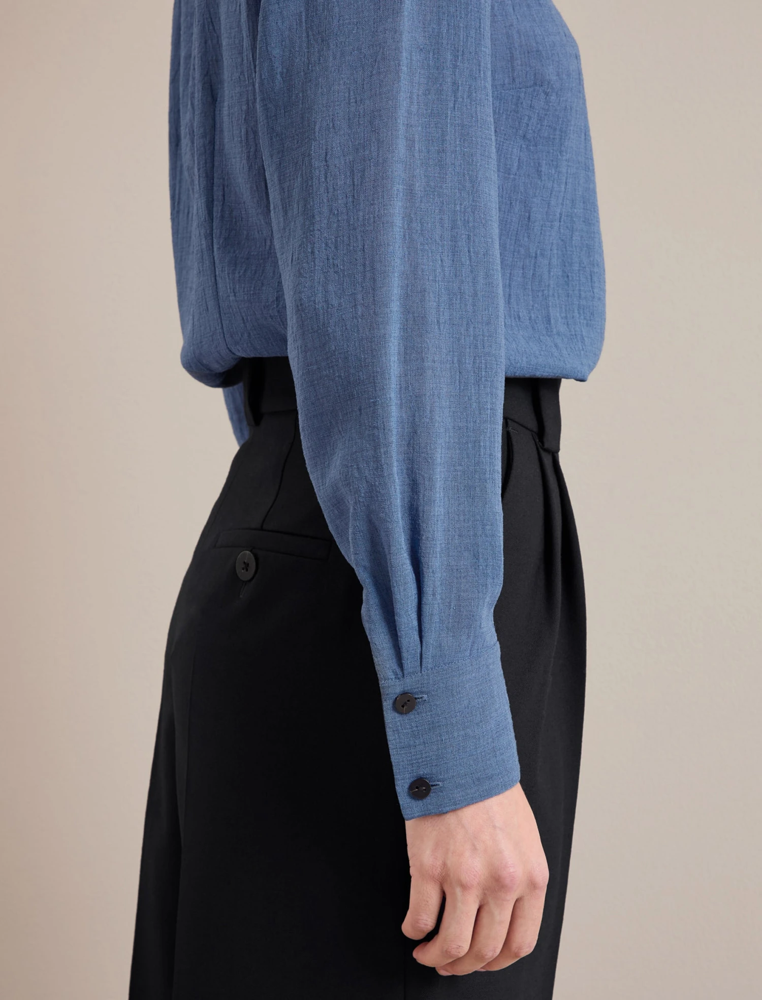 Riley Funnel Neck Blouse - Cornflower Blue 7 Riley Funnel Neck Blouse - Cornflower Blue - Image 5