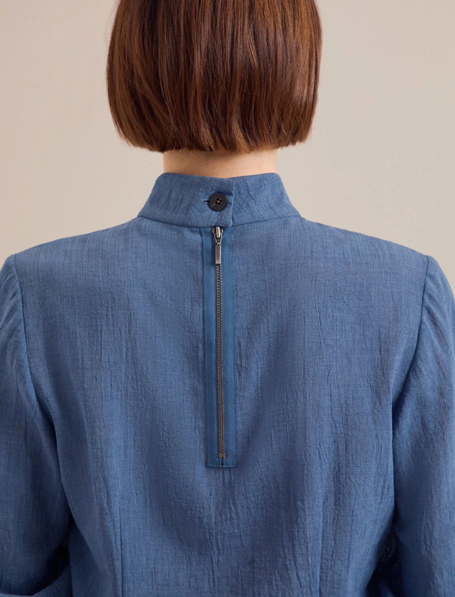 Riley Funnel Neck Blouse - Cornflower Blue 9 Riley Funnel Neck Blouse - Cornflower Blue - Image 7