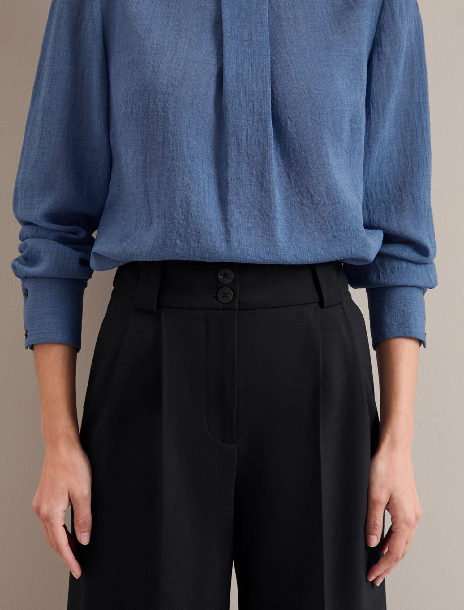 Riley Funnel Neck Blouse - Cornflower Blue 5 Riley Funnel Neck Blouse - Cornflower Blue - Image 3
