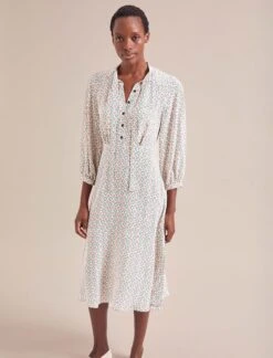 Daria Silk Midi Dress - Cream Floral Tile Print -Cheap Closet Curation Store AU24 D159 DARIA CREAMFLORALTILEPRINT LS 19778 cb4edf42 bc78 4e41 87e4 8af0f4a53854