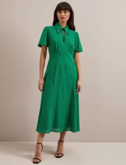 Reya Techni Voile Midi Dress - Emerald Green -Cheap Closet Curation Store AU24 D627 REYA EMERALDGREEN LS 3015