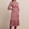Tibi Maxi Dress - Pink Snakeskin Print -Cheap Closet Curation Store AU24 D653 TIBI PINKSNAKESKINPRINT LS 1240