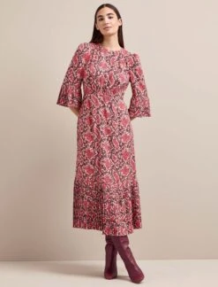 Tibi Maxi Dress - Pink Snakeskin Print -Cheap Closet Curation Store AU24 D653 TIBI PINKSNAKESKINPRINT LS 1245