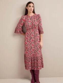 Tibi Maxi Dress - Pink Snakeskin Print -Cheap Closet Curation Store AU24 D653 TIBI PINKSNAKESKINPRINT LS 1284