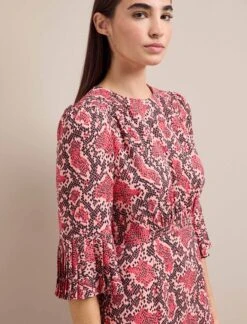 Tibi Maxi Dress - Pink Snakeskin Print -Cheap Closet Curation Store AU24 D653 TIBI PINKSNAKESKINPRINT LS 1293