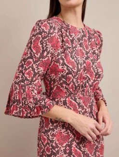 Tibi Maxi Dress - Pink Snakeskin Print -Cheap Closet Curation Store AU24 D653 TIBI PINKSNAKESKINPRINT LS 1309