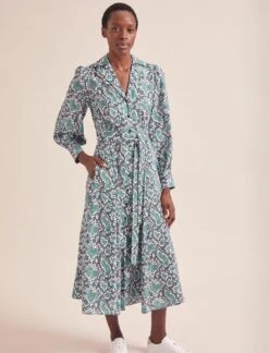 Odette Maxi Dress - Green Snakeskin Print -Cheap Closet Curation Store AU24 D661 ODETTE GREENSNAKESKINPRINT LS 19141